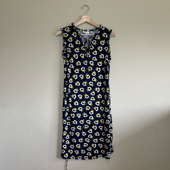 Boden Dresses & Skirts - Boden dress womens 4P sleeveless floral vneck cotton blend black, white & yellow